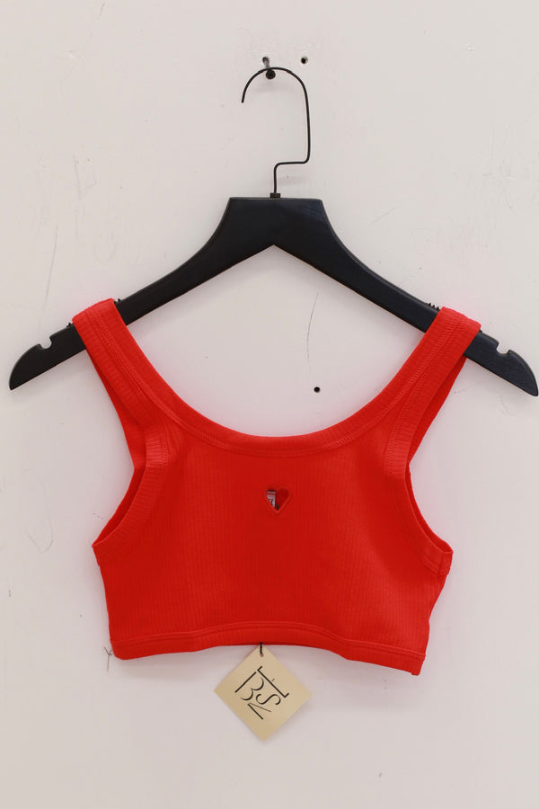 BASERANGE 25 Spring/Summer French organic cotton heart-shaped corset vest BAS-BRHE-RB-SU25-MY RED